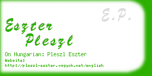 eszter pleszl business card